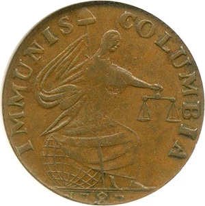 image for: 1787 Eagle Reverse Immunis Columbia NGC AU53 BN