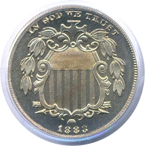 image for: 1883 5c Shield PCGS/CAC Proof 66