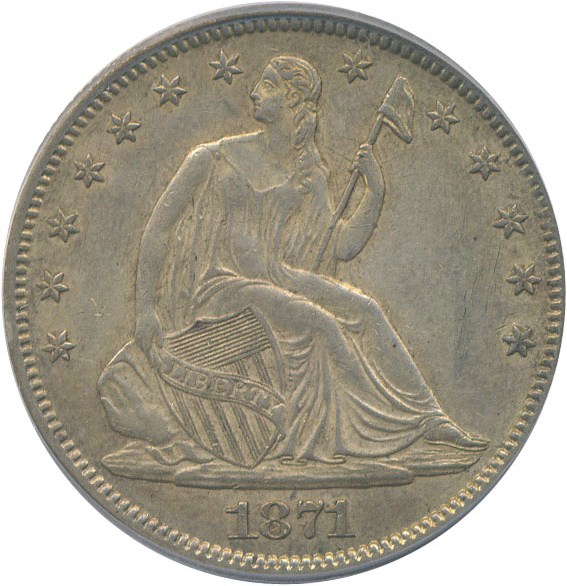 image for: 1871 50c  PCGS AU55