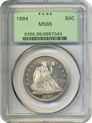 image for: 1884 50c PCGS MS65