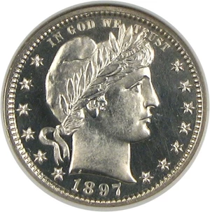 image for: 1897 25c NGC Proof 64 Cameo