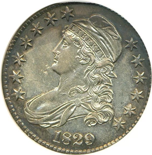 image for: 1829 50c DGS AU55 (Lightly Cleaned)