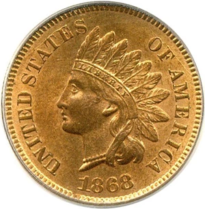 image for: 1868 1c PCGS MS64 RD
