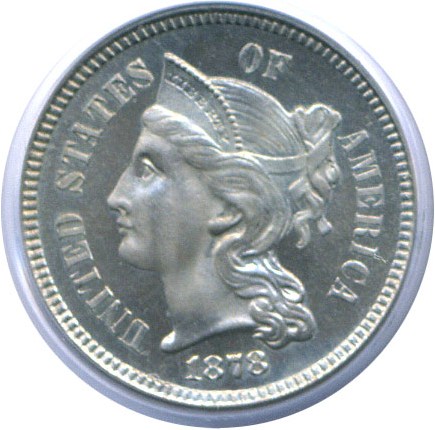 image for: 1878 3cN  PCGS/CAC Proof 66 