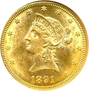 image for: 1891-CC $10 NGC/CAC MS62