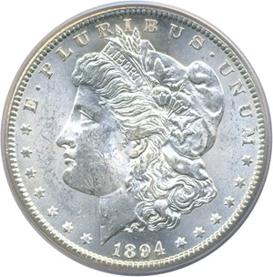 image for: 1894-S $1 PCGS MS62