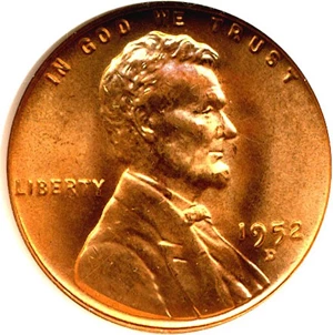 image for: 1952-D 1c NGC MS66 RD ex: Omaha Bank Hoard