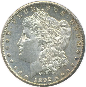 image for: 1892-CC $1 DGS AU58 (Lightly Cleaned)