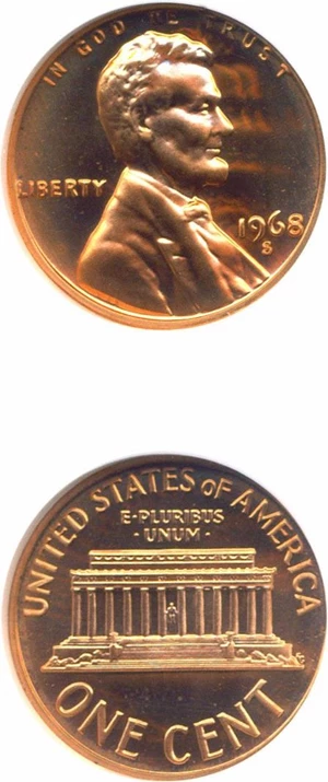 image for: 1968-S 1c NGC Proof 67 RD
