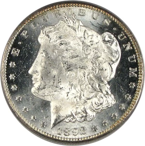 image for: 1892-CC $1 PCGS MS63 PL