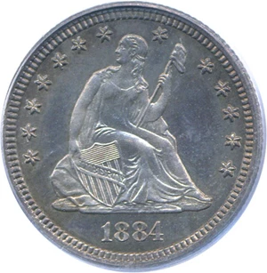 image for: 1884 25c PCGS Proof 64