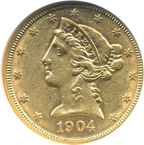 image for: 1904-S $5  NGC AU53 