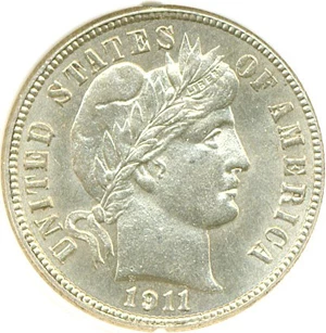image for: 1911-S 10c DGS MS61