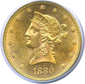 image for: 1880 $10 PCGS MS62
