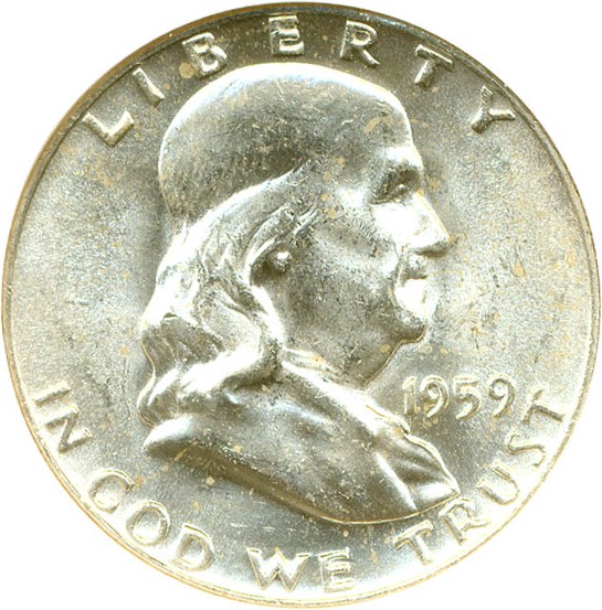 image for: 1959-D 50c  ANACS MS64 FBL