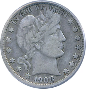 image for: 1908-S 50c PCGS VF25