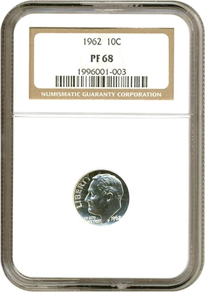 image for: 1962 10c NGC Proof 68