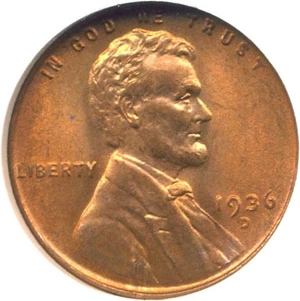 image for: 1936-D 1c NGC MS66 RD