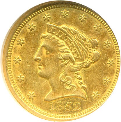 image for: 1852-O $2 1/2  NGC AU58 