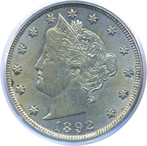 image for: 1892 5c PCGS AU58