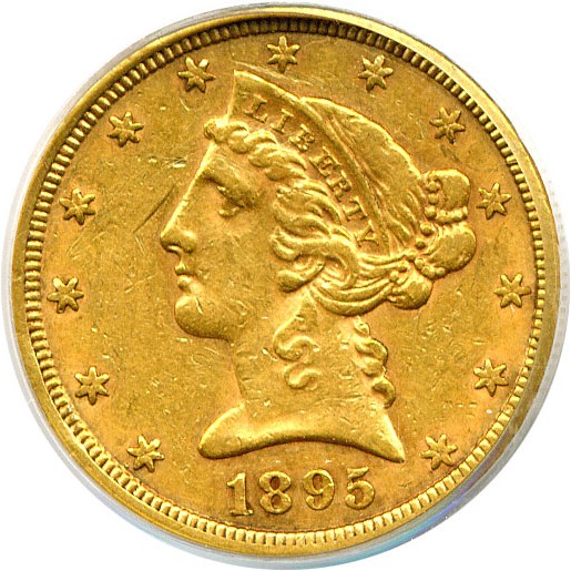 image for: 1895-S $5  PCGS AU50 