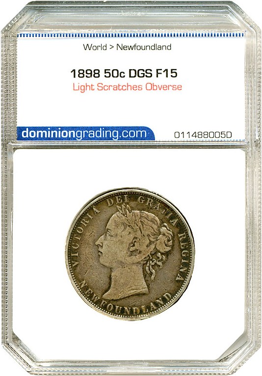 image for: Newfoundland: 1898 50c DGS F15  (Light Scratches Obverse)