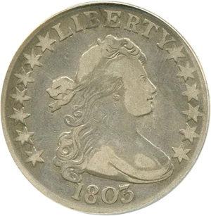 image for: 1803 50c Large 3 ANACS VF20 (O-103)