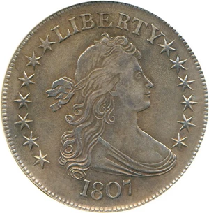 image for: 1807 50c DGS VF35 Draped Bust (Lightly Cleaned)