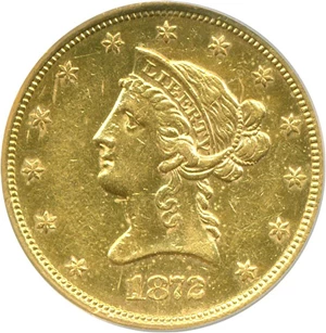 image for: 1872-S $10 NCS AU Details (Improperly Cleaned)