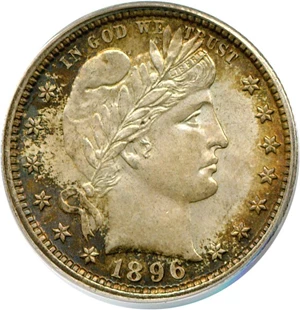image for: 1896 25c PCGS MS64