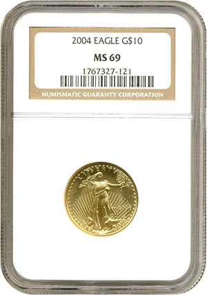 image for: 2004 $10 Gold Eagle NGC MS69