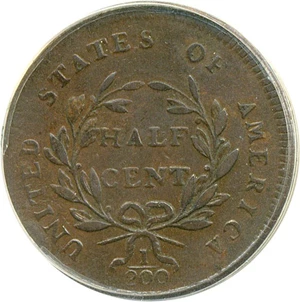 image for: 1797 1/2c Plain Edge ANACS XF40 Details (Corroded)