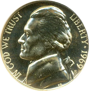 image for: 1969-S 5c NGC Proof 67