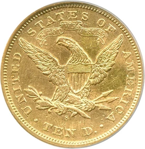 image for: 1872-S $10 NCS AU Details (Improperly Cleaned)