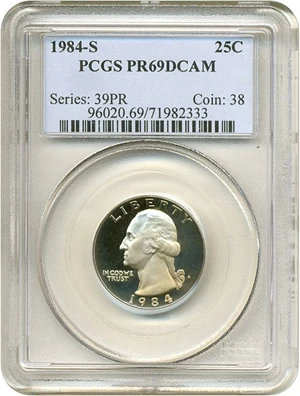 image for: 1984-S 25c PCGS Proof 69 DCameo