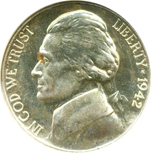 image for: 1942-P 5c Ty.2 NGC Proof 65