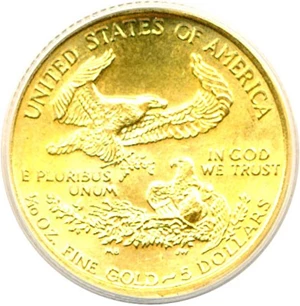 image for: 1994 $5 Gold Eagle ANACS MS64