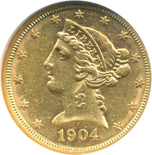 image for: 1904-S $5  NGC AU55 