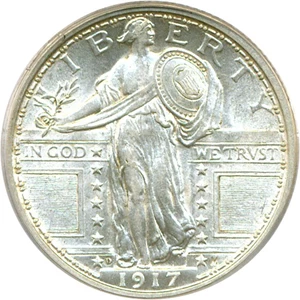image for: 1917-D 25c Ty.1 PCGS AU58 FH