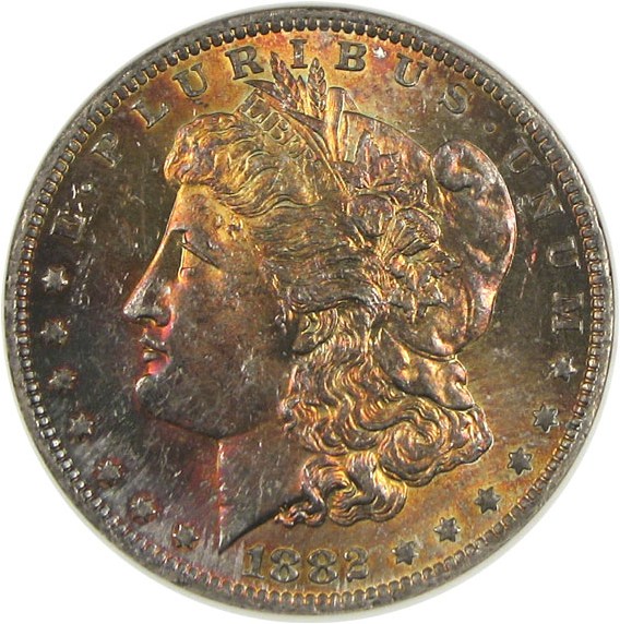 image for: Top 100 VAM: 1882-O $1 VAM 7  O/O NGC MS62 *Obverse Color*