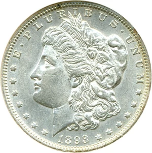 image for: 1893 $1 DGS AU55 (Lightly Cleaned, Obverse Scratch)