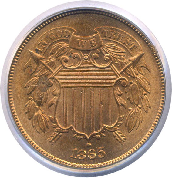 image for: 1865 2c  PCGS MS64 RD
