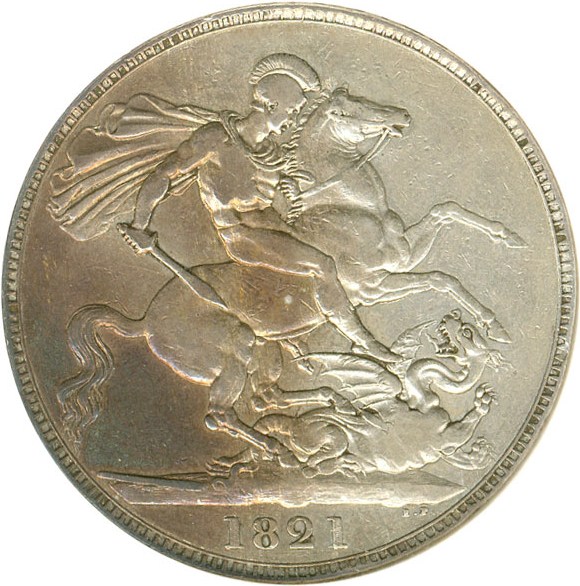 image for: Great Britain: 1821 Crown DGS VF20  Secundo (Lightly Cleaned) (S-3805)