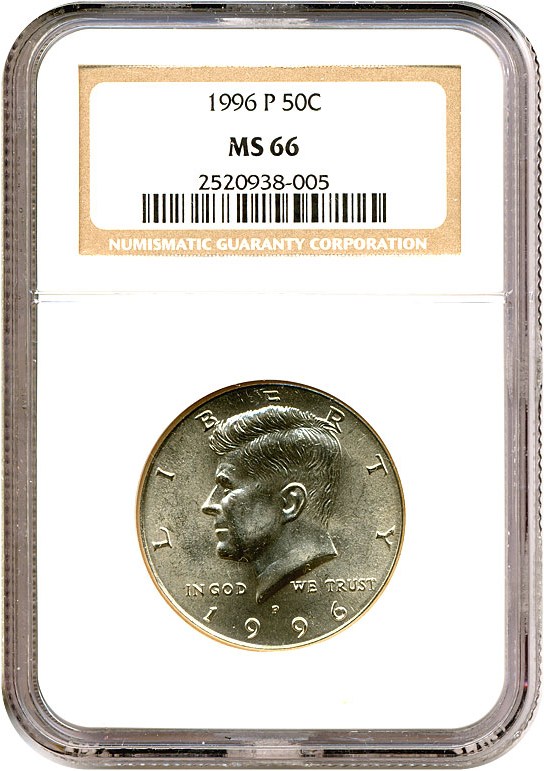 image for: 1996-P 50c  NGC MS66 
