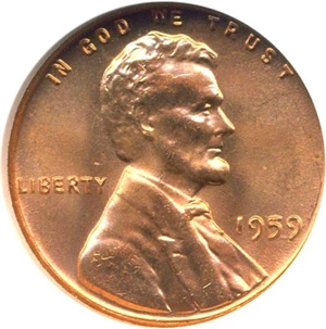 image for: 1959 1c NGC MS66 RD ex: Omaha Bank Hoard