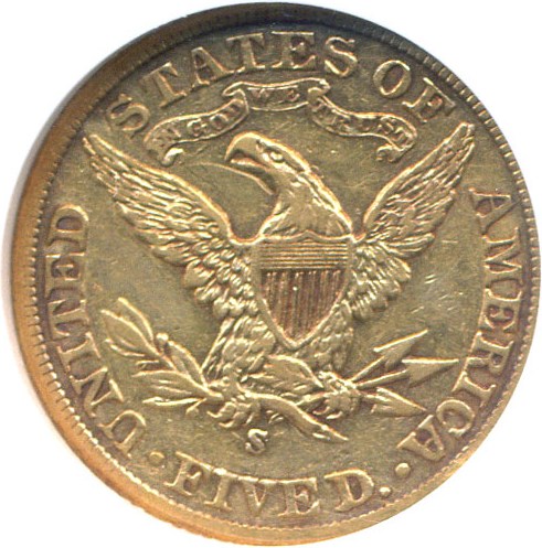 image for: 1904-S $5  NGC AU50 