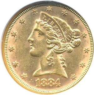 image for: 1884 $5 NGC MS62