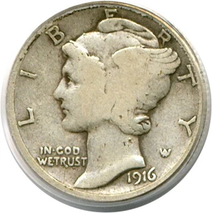 image for: 1916-D 10c PCGS VG-8