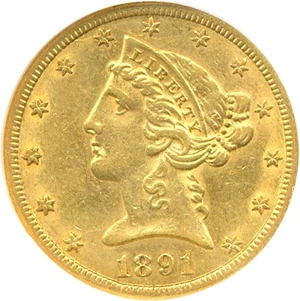 image for: 1891-CC $5 NGC AU58
