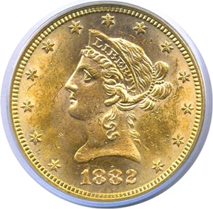 image for: 1882 $10 PCGS MS62